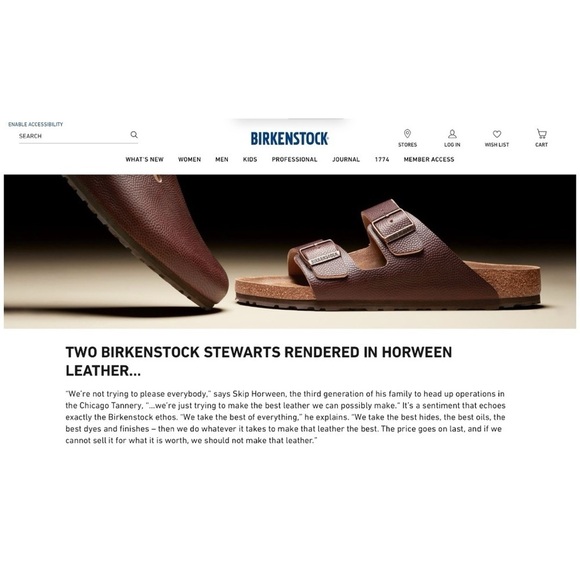 Birkenstock (NWT) Limited Edition, Horween Leather Arizona Sandals Size 41 - Picture 3 of 11